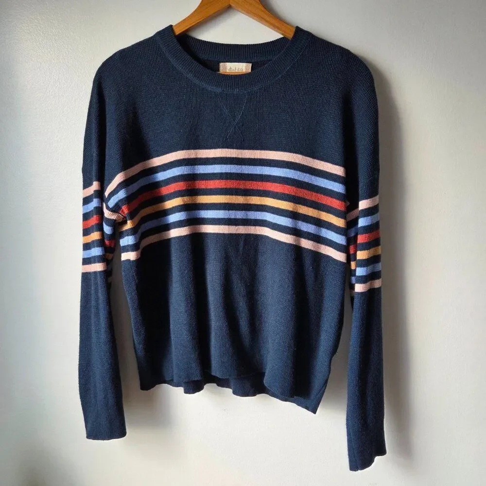 EUC ALTAR'D STATE CREW NECK WOOL BLEND STRIPED SWEATER TOP SIZE M